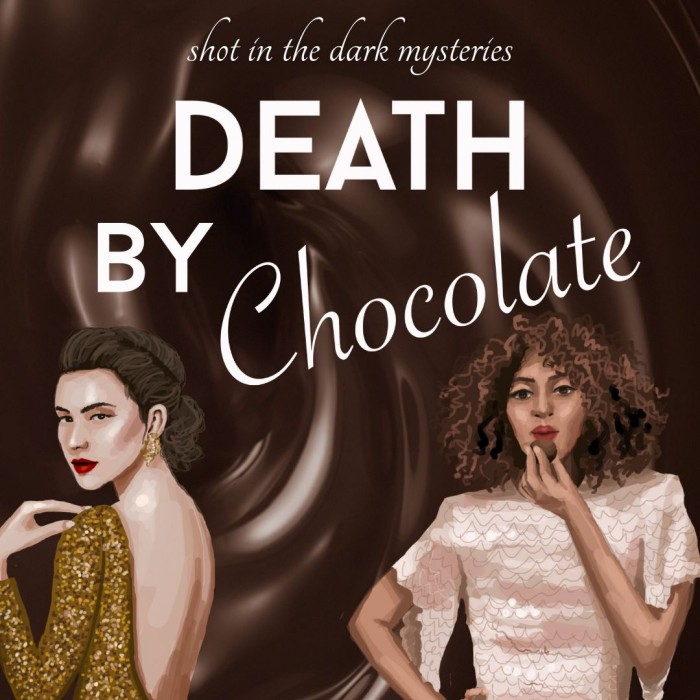 1080 x 1080 Cover for Death By Chocolate, a murder mystery party game kit from Shot In The Dark Mysteries