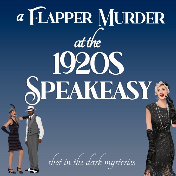 1080 x 1080 Cover for A Flapper Murder at the 1920s Speakeasy, a mystery party game from Shot In The Dark Mysteries