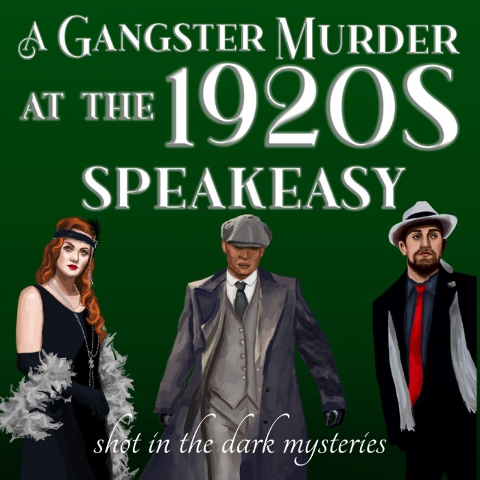1080 x1080 Cover for A Gangster Murder at the 1920s Speakeasy, a mystery party game from Shot In The Dark Mysteries