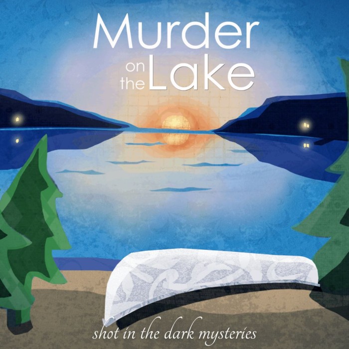 1080 x 1080 Cover for Murder on the Lake, a mystery party game kit from Shot In The Dark Mysteries