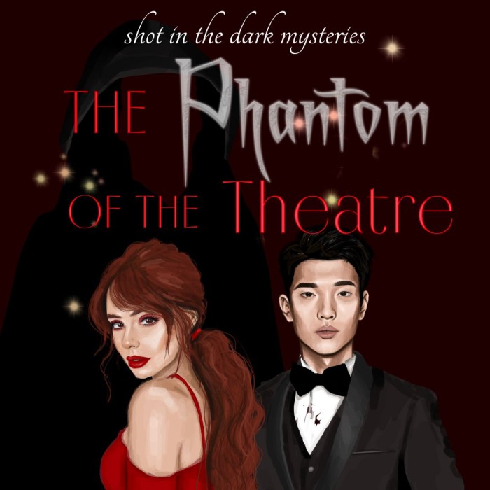 1080x1080 Cover for The Phantom of the Theatre Murder Mystery Party Game from Shot In The Dark. Mysteries
