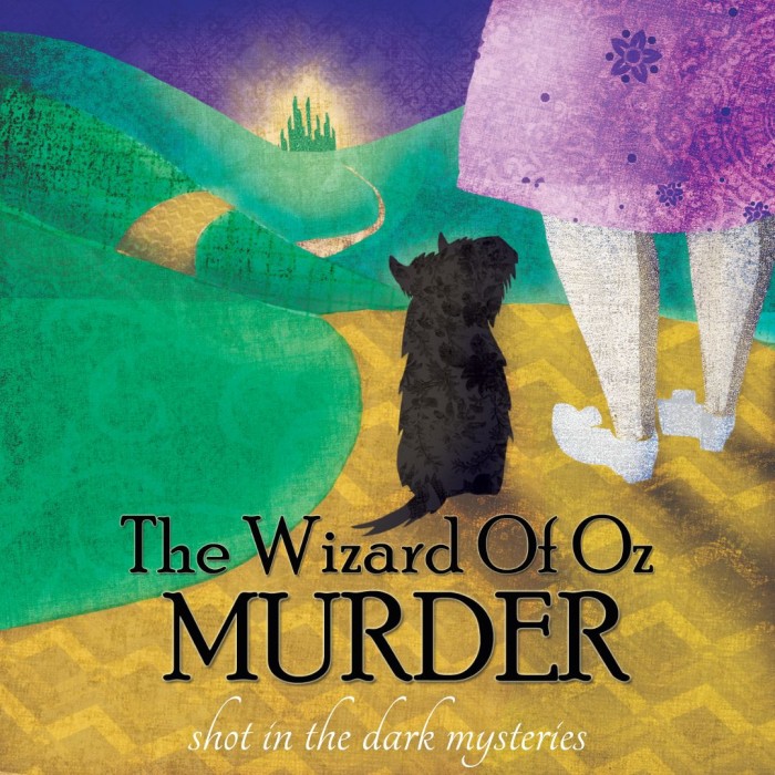 1080 x 1080 Cover for The Wizard of Oz Murder, a family friendly mystery party game from Shot In The Dark Mysteries