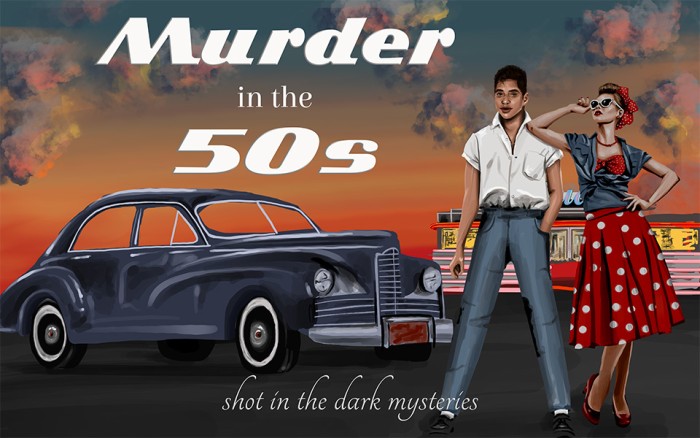 1950s Murder Mystery 7 Female 4 Male Suspect Instant Download Mystery Party Package