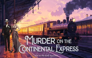 Cover image for Murder on the Continental Express, an interactive 1920s train themed mystery party game from Shot In The Dark Mysteries