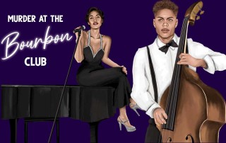 Cover image for Murder at the Bourbon Club, an interactive 1940s mystery party game from Shot In The Dark Mysteries