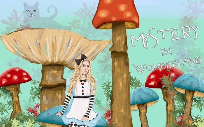 Mystery in Wonderland 6 Female 6 Male Suspect Instant Download Mystery Party Package