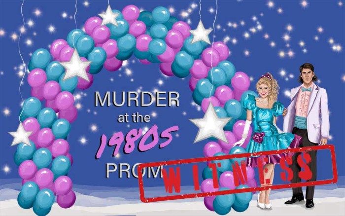 Murder at the 1980's Prom Optional Witness Pack 1 Female 1 Male